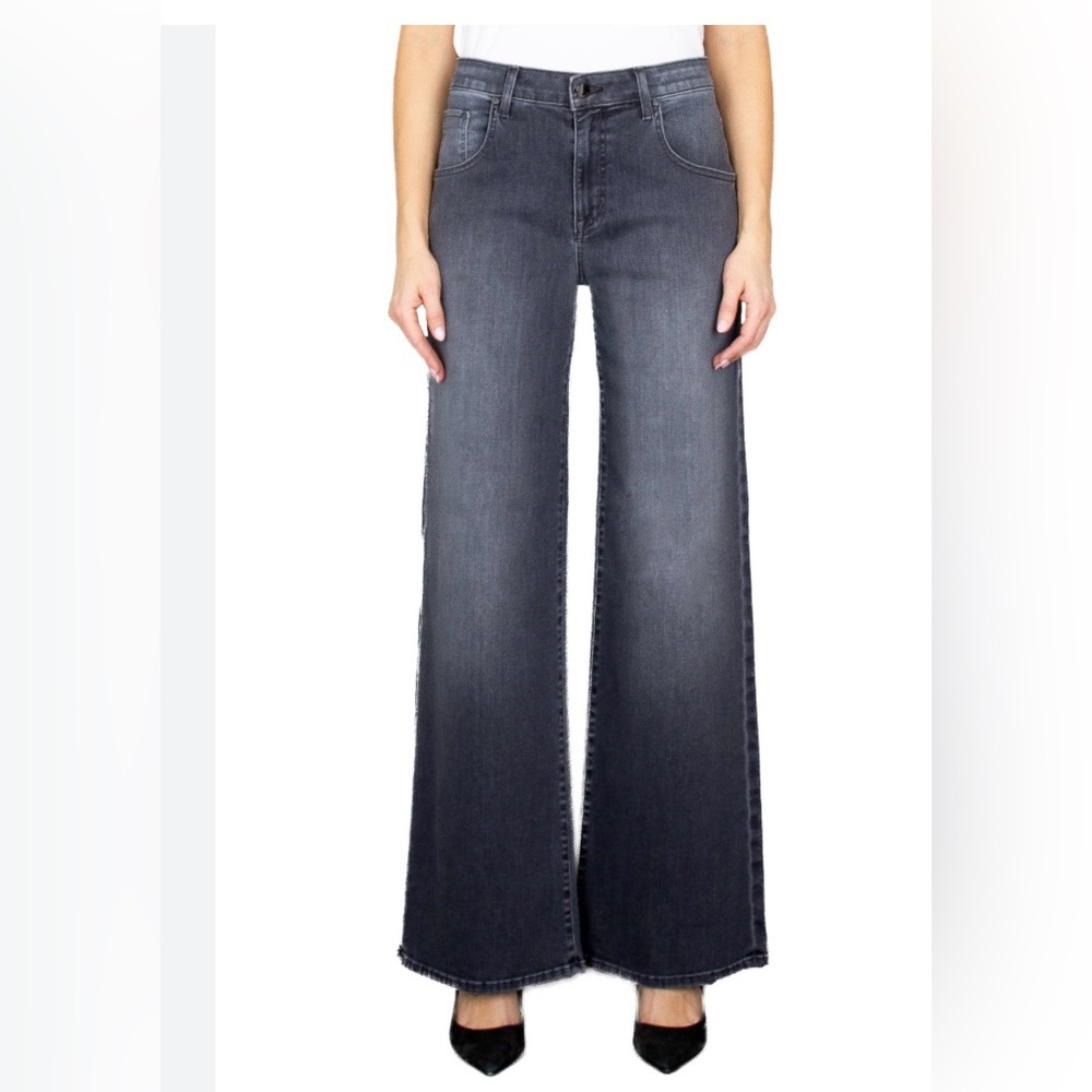 Fidelity Ziggy Black Wash Super Wide Leg High-Rise Jeans Size 29